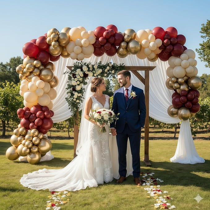 Burgundy and Gold Balloons - Image 6