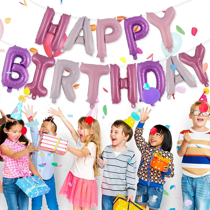 Happy Birthday Balloons Banner, Foil Balloon Personalized Name Letters Balloons - Image 4