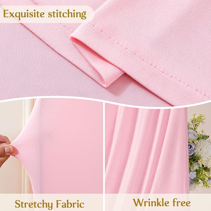 Pink Wedding Arch Backdrop Cover 7.2ft and 6ft Draped Arch Covers Stretchy - Image 5