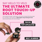 VELO Hairline Powder–BROWN Hair Root Touch Up Powder for Women & Men–Instantly Covers Gray Hair, Thinning Hair & Bald Spots–Sweatproof Root Cover Up–Puff & Mirror Compact, 13 Shades