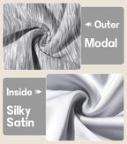 2PCS Silk Satin Bonnet Hair Wrap for Sleeping, Adjustable Strap Curly Natural Hair Night Caps for Women Men(Gray&Gray)