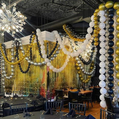 Black and Silver Linking Balloons, Quick Linked Balloon - Image 7