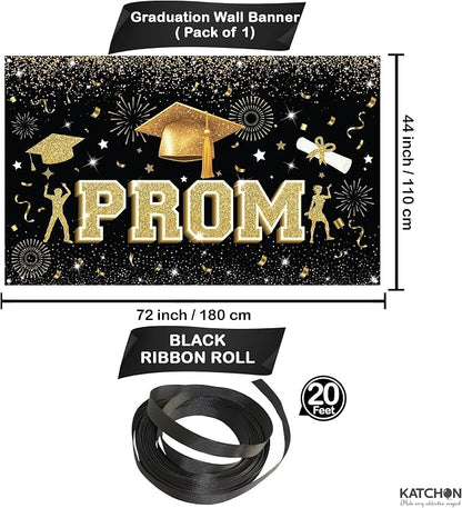 KatchOn Grad Party Prom Decorations 2026 Graduation Party Decorations | Black - Image 2