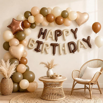 Cream Brown Birthday Decorations - Image 6