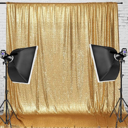 Gold Sequin Backdrop 20FTx10FT NO See-Through Photobooth Backdrop Curtains by JuyaDelight