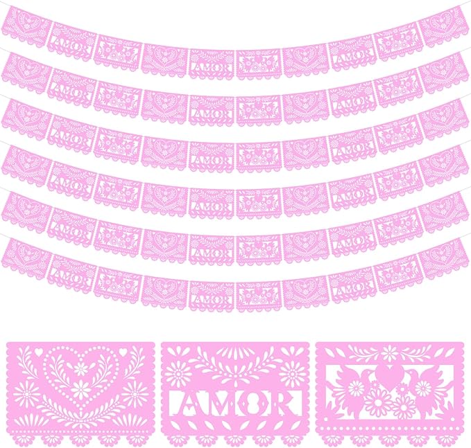 TaoBary 6 Pcs Papel Picado Mexican Wedding Cielito Lindo Party Decor 118 Feet by TaoBary