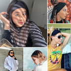 6 Pcs Headbands for Women Hair Cotton Headband Non-slip Stretchy Elastic Head Wrap Holder Hair Accessories Black White Grey Color