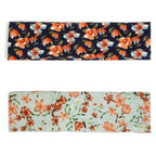 TERSE Headbands for Women Trendy Floral Print - Non Slip Summer Head Bands Soft Fabric Hair Bands for Workout Yoga Running Sport