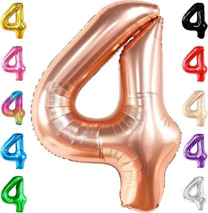 KatchOn Rose Gold Number 4 Balloons 40 Inch, 4 Birthday Decorations | Foil by KatchOn