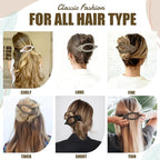 Flat Hair Clips for Women - 6 PCS French Flat Claw Clips Medium Hair Clips for Girls Large Hair Claw Clips for Thick or Thin Hair Strong Hold No Slip Hair Accessories for women (Regular)