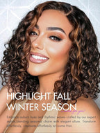 LUVME HAIR 12" Curly Glueless Wigs Human Hair Pre Plucked Pre Cut, Undetectable HD Lace Curly Bob Wig Human Hair Short Black Wig with Blonde Highlights Ready to Go Wig 180 Density