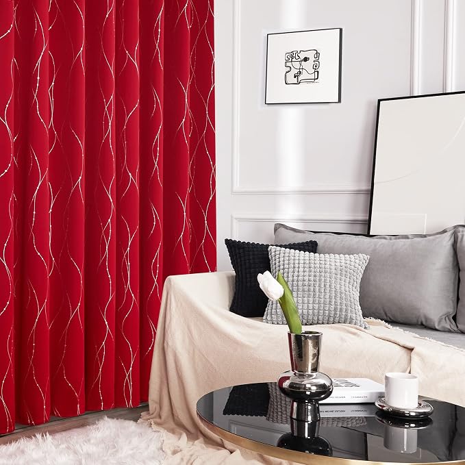 Deconovo Living Room Curtains 63 Inches Long, Thermal Insulated, Room Darkening - Image 4