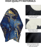 Salon Haircut Capes Luxury Marble Texture Gold and Blue Hair Dress Apron Cloak, Adjustable Hairdresser Apron for Hairstylists, Easy Clean