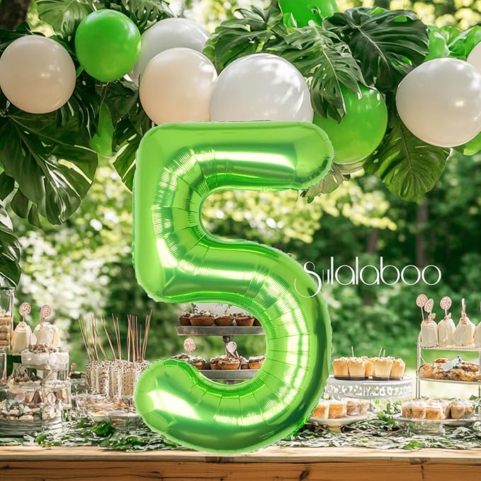 40 Inch Green Number 5 Balloon Lime Big Large Helium Number 0-9 | Giant Digital - Image 4