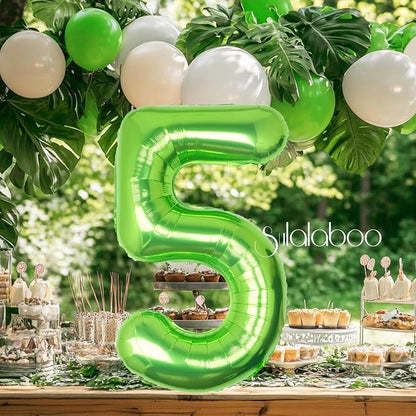 40 Inch Green Number 5 Balloon Lime Big Large Helium Number 0-9 | Giant Digital - Image 4