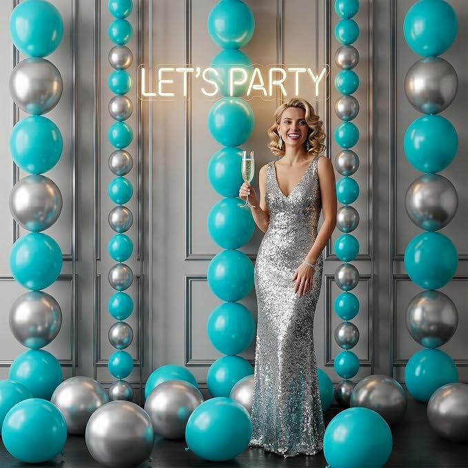 Teal Blue Linking Balloons, Tails Balloon - Image 4
