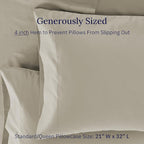 CALIFORNIA DESIGN DEN Luxuriously Soft Hotel Quality 600 Thread Count, 100% Cotton Set of 2 Cases, Crisp & Cool Pillow Cases Queen Size, Fits Standard & Queen Pillows (Taupe)