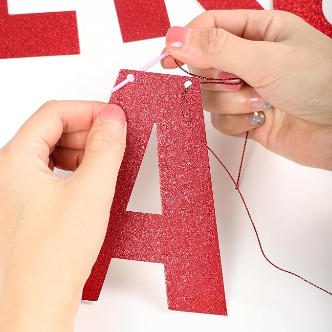 DIY Banner Kit with Letters Glitter Banner Letters Customizable Birthday - Image 3