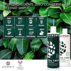 Purezero 20 oz Tea Tree & Matcha Shampoo and Conditioner Set - Nourishing & Invigorating Scalp Treatment - Zero Sulfates, Parabens, Dyes Vegan and Cruelty Free