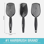 Conair Scalp Care Detangling hairbrush - Curly Hair Brush - Scalp Massager - hairbrushes for women & men - detangler for all lengths and types - can use wet or dry - Black Onyx