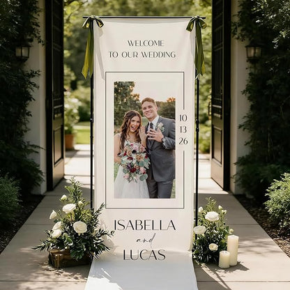 Wedding Welcome Sign Linen Fabric Personalized by VIRAGIL