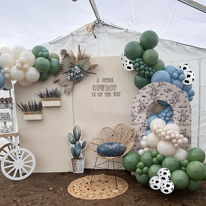 Cowboy Balloons Dusty Blue Sage Green Brown Tan Coffee Sand White Nude Retro - Image 7