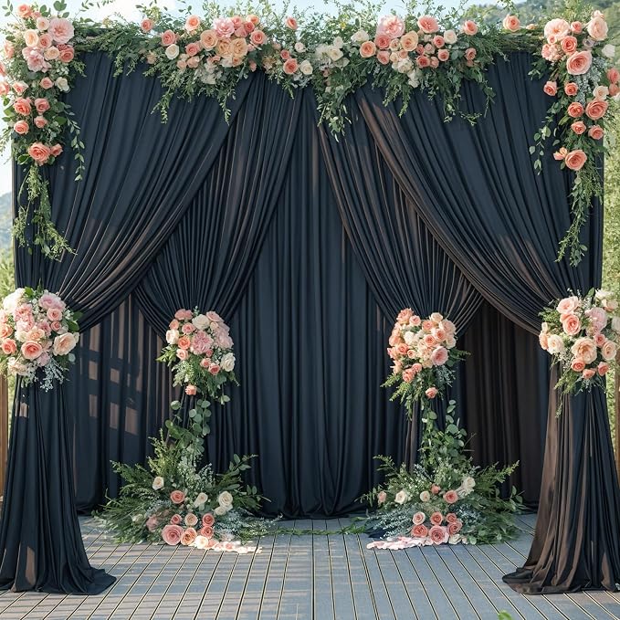 6 Panels Black Backdrop Curtains - Image 3