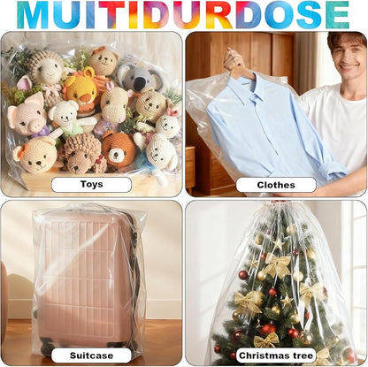 4 Pcs Large Balloon Bags, Plastic Balloon Transport Bags, Transparent Giant - Image 6