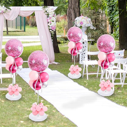 Aneco 12 Pieces Clear Acrylic Balloon Stand Set 23.6 Inches Height Balloon - Image 6