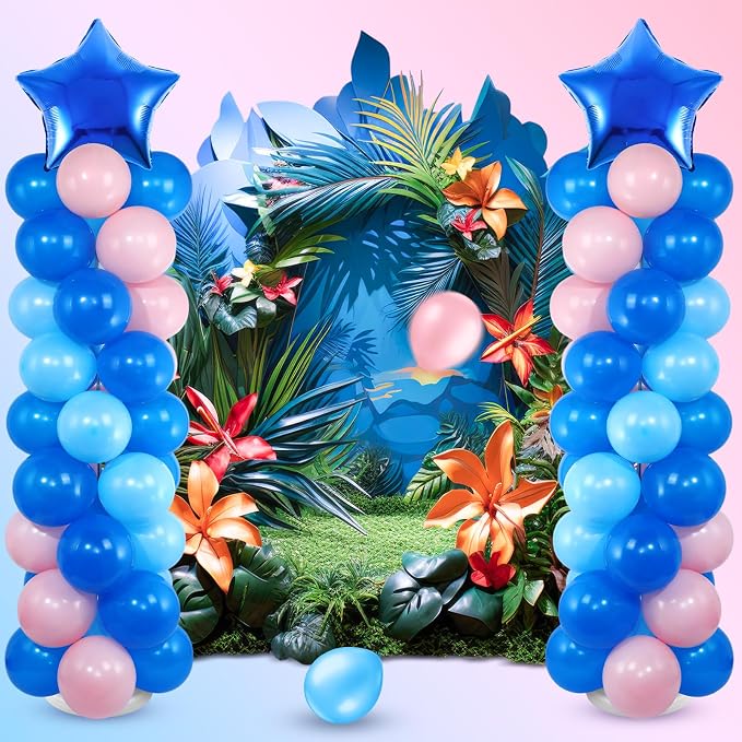 Seematn 2 Sets Pastel Blue and Pink Balloon Column Stand Kit - Image 6