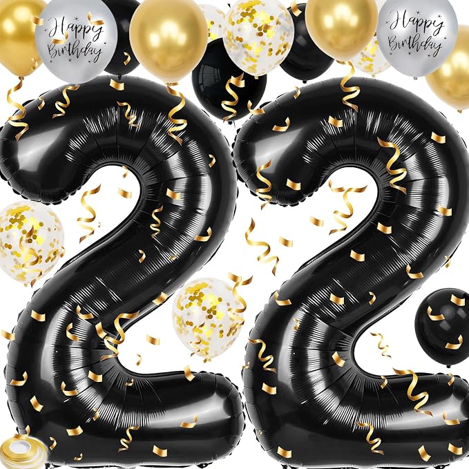 22nd Birthday Decorations for Men, 40 inch 22 Balloon Numbers by Unknown