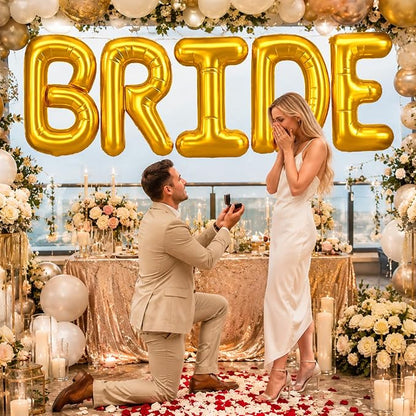 40 inch BRIDE Balloons Bachelorette, Giant Wedding Foil Balloon Letter Banner - Image 8