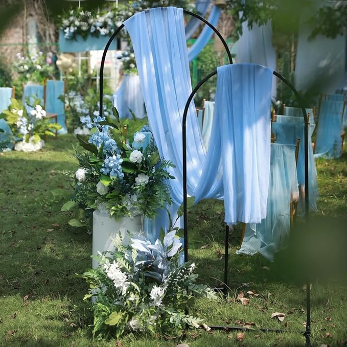 Wedding Arch Draping Fabric Backdrop Drapes 3 Panels, Dusty Blue | 28.7"x20FT - Image 5