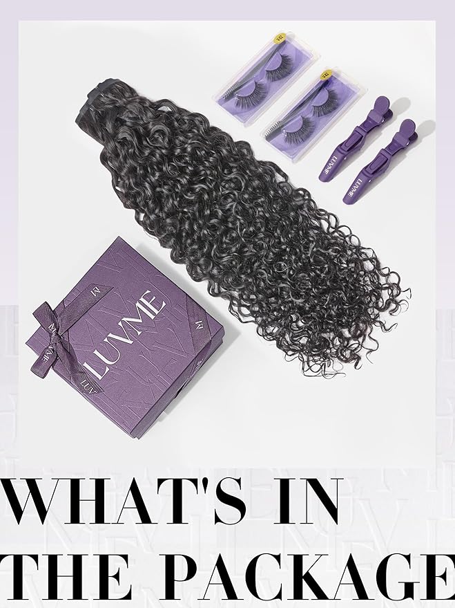 LUVME Burmese Curly Clip in Hair Extensions Real Human Hair Messy Curly Clip Ins Fullness with 1 Pack for Women Brazilian Remy Human Hair Natural Black 135g 18Inch