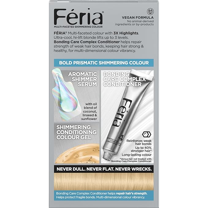 L'Oreal Paris Feria Multi-Faceted Shimmering Permanent Hair Color, 11.21 Bad to the Blonde (Ultra Pearl Blonde), Pack of 1 Hair Dye Kit