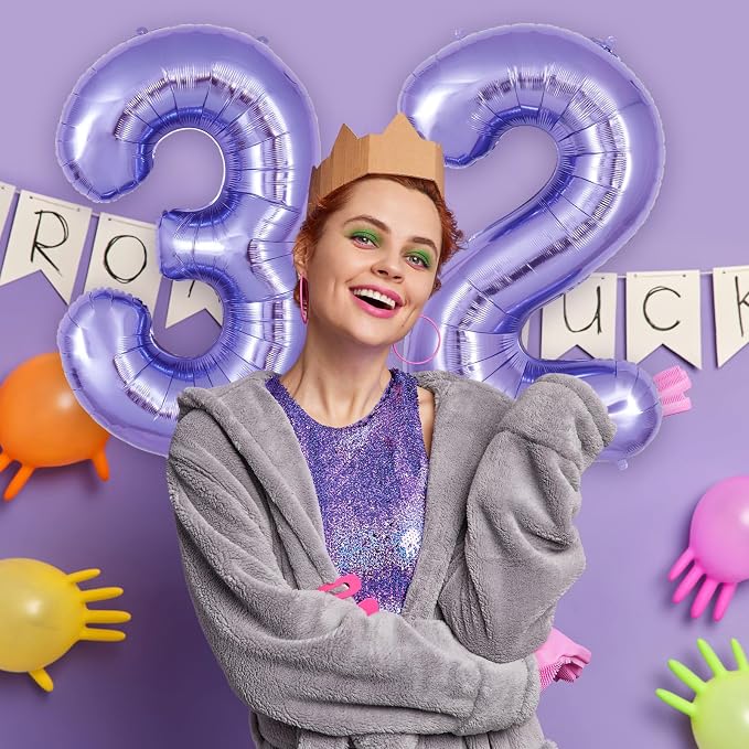 Purple Number 2 Balloon 40 Inch, Big Large Foil Helium Number Balloons - Image 5