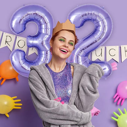 Purple Number 2 Balloon 40 Inch, Big Large Foil Helium Number Balloons - Image 5