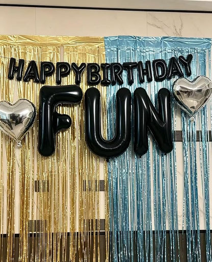 40 Inch Black Letter U Foil Balloon, Large Jumbo Mylar Helium Alphabet Balloon - Image 4