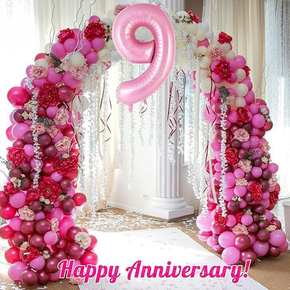 Pink Number 9 Balloon 40 Inch, Big Large Foil Helium Number Balloons, Jumbo - Image 6