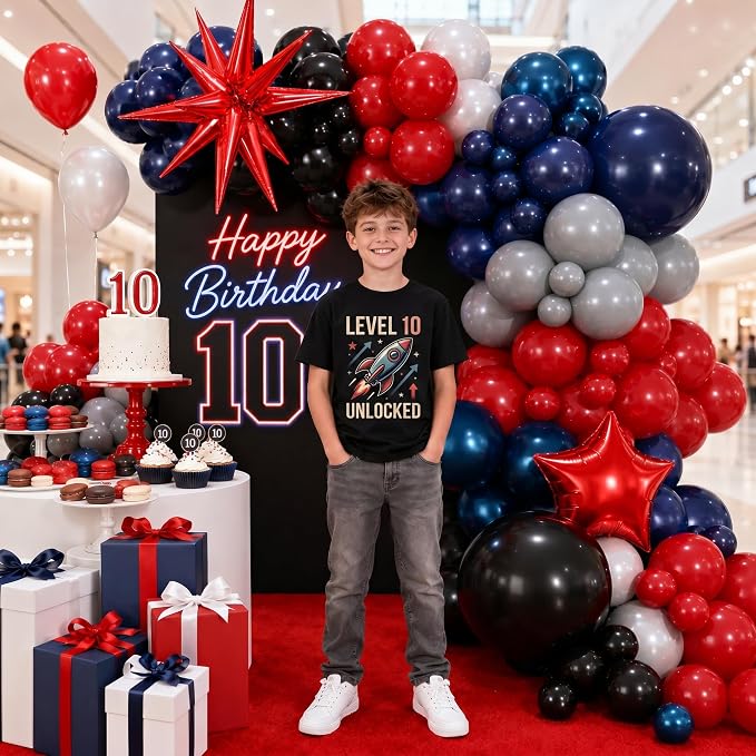 Black Red Blue Balloon Arch Garland Kit, Spider Themed 4th of July Patriotic - Image 5