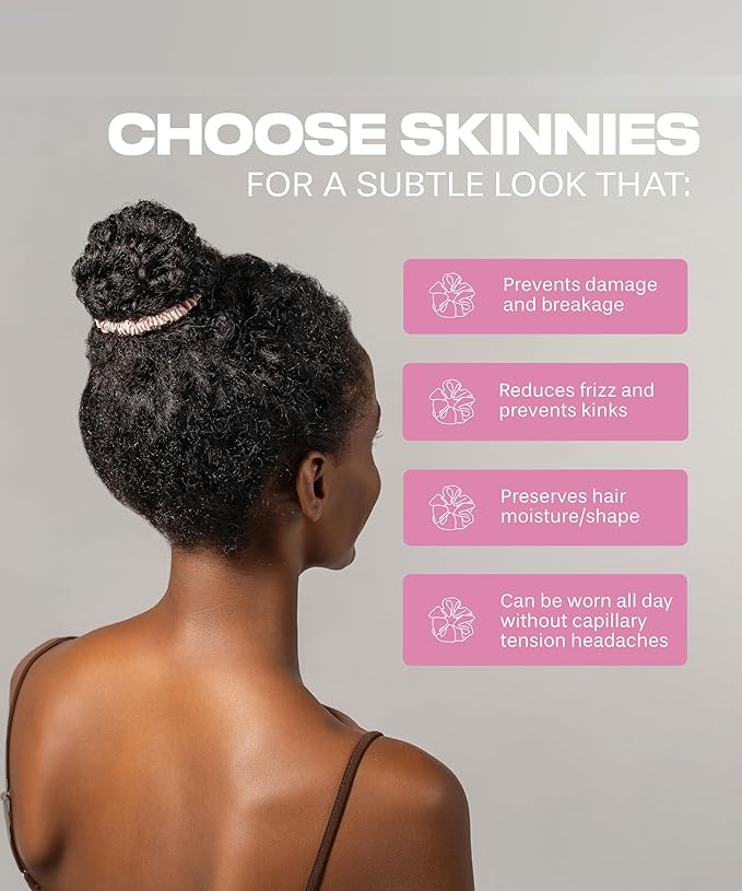 SUNDAYSILKS™ Luxurious Mulberry Silk Scrunchies for Women & Girls | No-Slip, Silky Hair Ties for Natural, Curly, Thin or Thick Hair | Gentle Hold for Ponytails & Sleep | Mini to Large Sizes [1 Pack]
