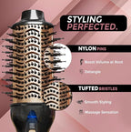 Premium 4-in-1 Oval Blow Dryer Brush, One-Step Hot Air Brush for Smooth, Hair Dryer & Volumizer, Salon Quality, Ionic Blow Dryer Styler & Straightener, Anti-Frizz, Large 3" Barrel, 13" Long