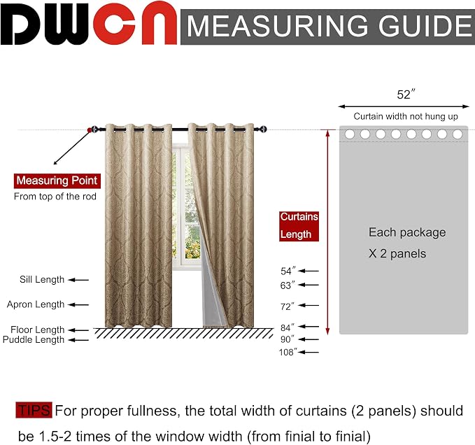 DWCN 100% Blackout Curtains for Bedroom 84 Inch Long - Image 8