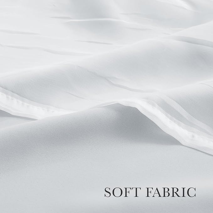 PONY DANCE Greyish White Bedroom Blackout Curtains - Image 3