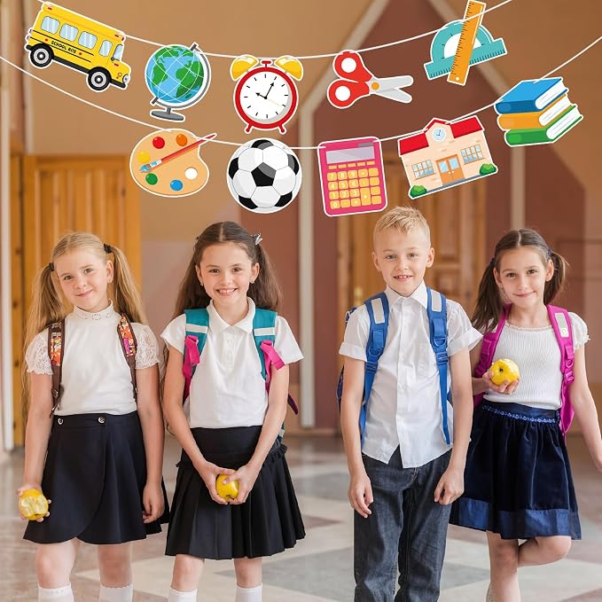 Hooqict Back to School Banner Decorations Welcome Back Party Banner - Image 4