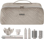 Leudes Hair Tools Travel Bag For Dy son Airwrap Hair Dryer Shark Flex Style Carrying Case Travel Makeup Bag Portable Pouch Open Flat Packing Organizers with Divider and Handle (Camel)
