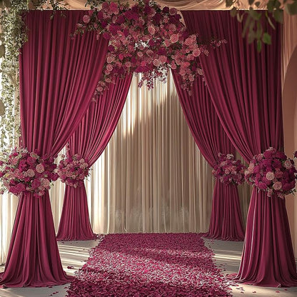 ESGOTBME 20x10ft Wrinkle Free ‌Burgundy Backdrop Curtain - Image 7