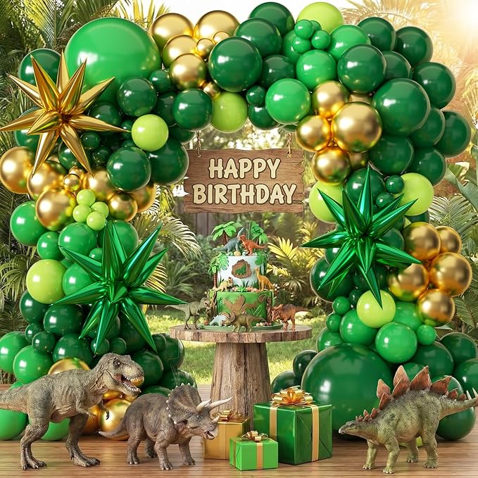 KARLURE Green and Gold Balloon Arch Kit Garland - Image 3