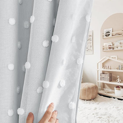 PONY DANCE White Curtains for Living Room 84 Inches Long, 52W x 84L | Thermal - Image 2