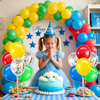 TONIFUL 4 Set Red Yellow Blue Green Balloon Stand Centerpieces - Image 5